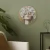 Gezicht - Bloemen - Goud - Abstract Akoestische PET Vilt - Rond klein -sfeer2