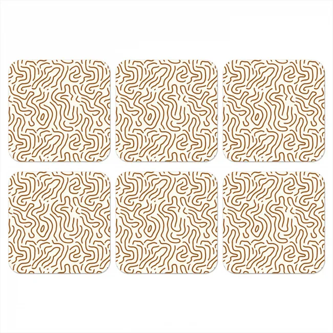 Onderzetter - Minimalistisch - Patroon - Terracotta