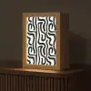 Modern - Lijnen - Zwart Light Box met kabel (Tafellamp) klein 925 -z3d_website