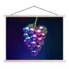 Paars - Disco - Feest - Druif textielposter latten blank klein -3d