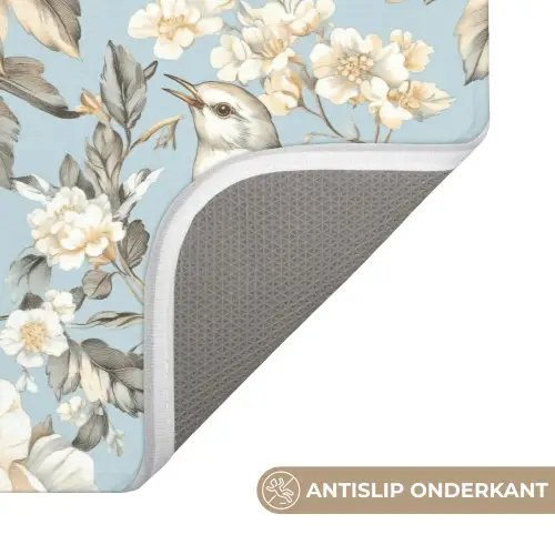 Botanisch - Zangvogel - Blauw WCmat klein 1009 -USP_AntislipNL