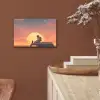 Busje - Kat - Zonsondergang - Oranje aluminium wit klein -sfeer4