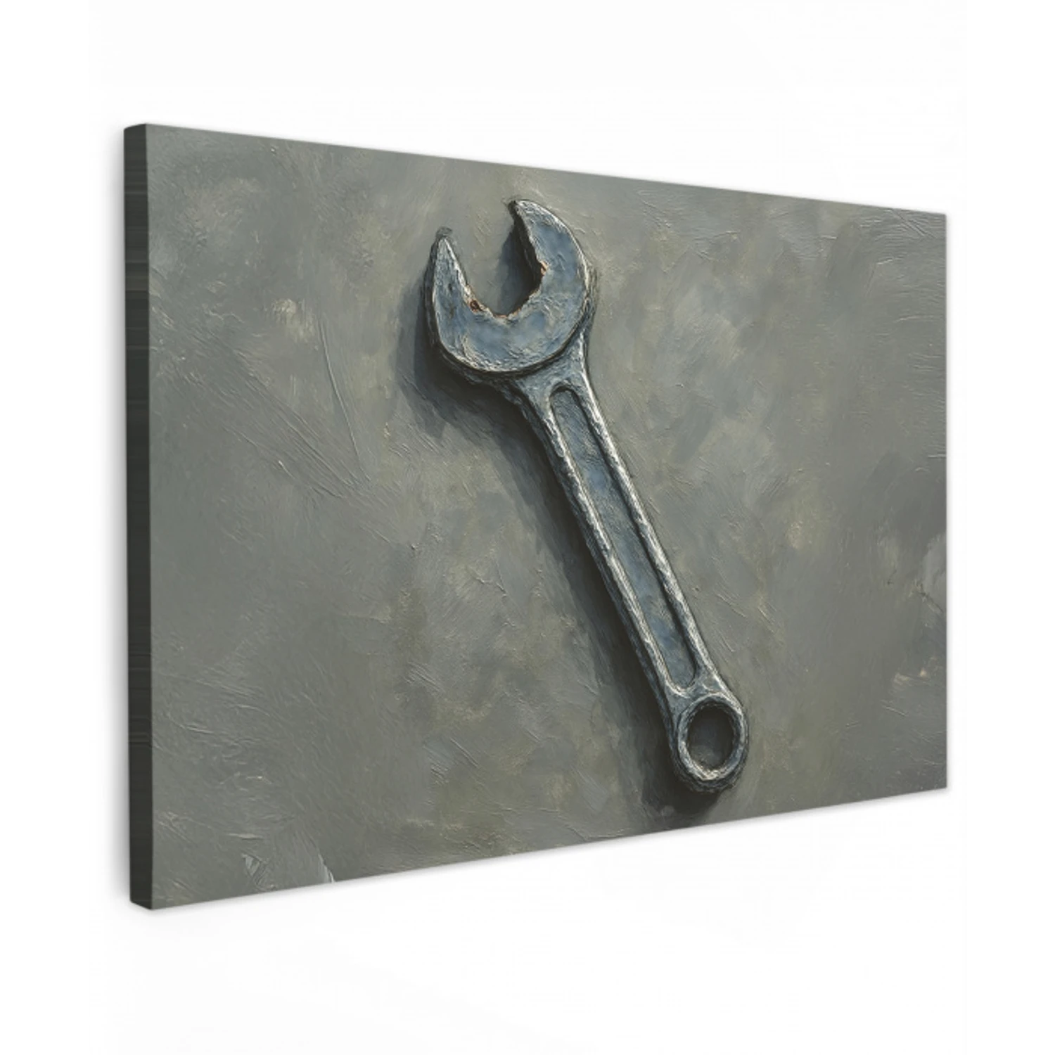 Steeksleutel - Schilderij - Gereedschap - Verf Tuinposter op houten frame 2 cm dik klein -3d