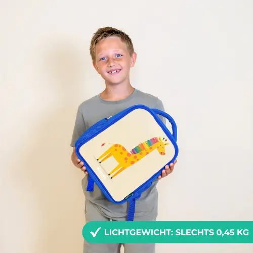 Giraffe - Dier - Kleurrijk Kinderrugzak - Blauw middel -sfeer1_NL