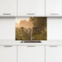 Hek - Natuur - Mist - Veld keuken achterwand 2 middel -3d
