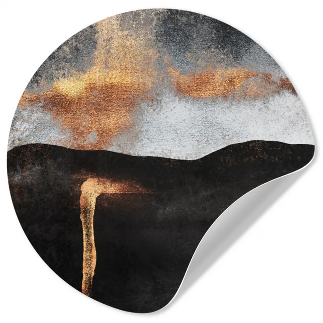 Abstract - Gold - Chic - Zwart - Grijs Wandcirkel behangsticker klein -3d