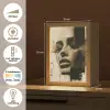 Vrouw - Gezicht - Abstract - Kunst Light Box met kabel (Tafellamp) klein -USP_NL