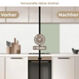 Mintgroen - Effen kleur keuken achterwand 2 middel 865 -voor-na2_DE