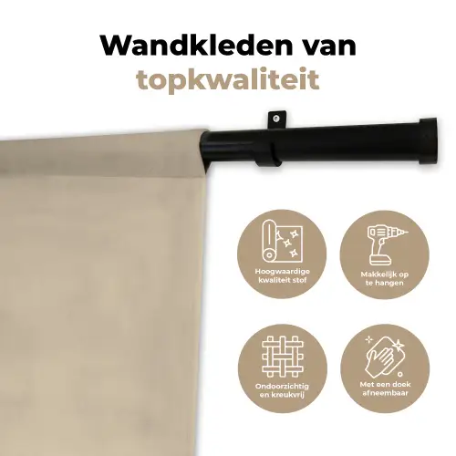 Beer - Donkerbruin - Minimalistisch Wandkleed katoen klein -sfeer2