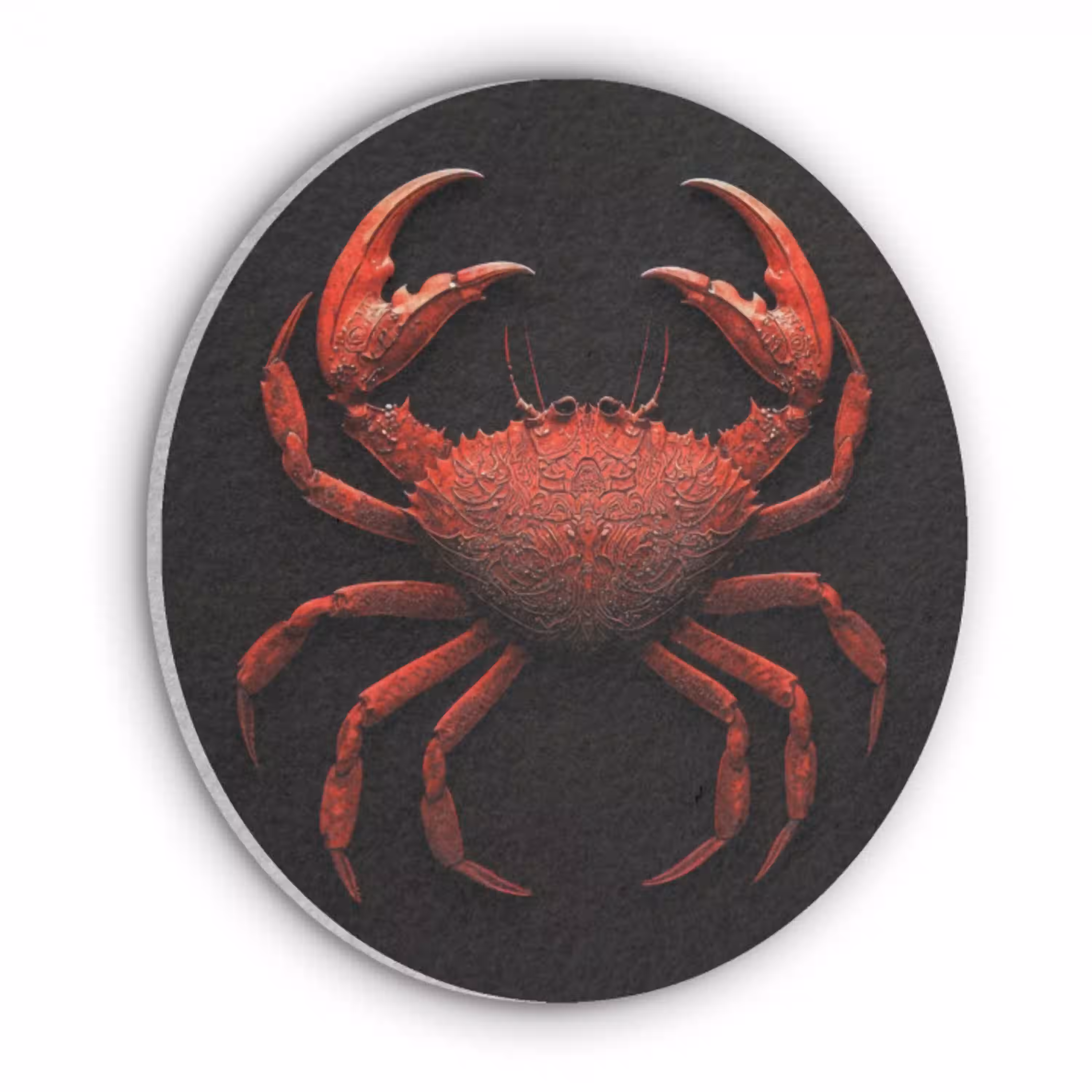 Krab - Rood - Vissen - Schaaldieren Akoestische PET Vilt - Rond klein -3d
