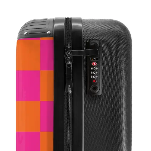 Squares - Roze/Oranje NBS - Handbagage koffer - Kinderen Unisex middel -slot