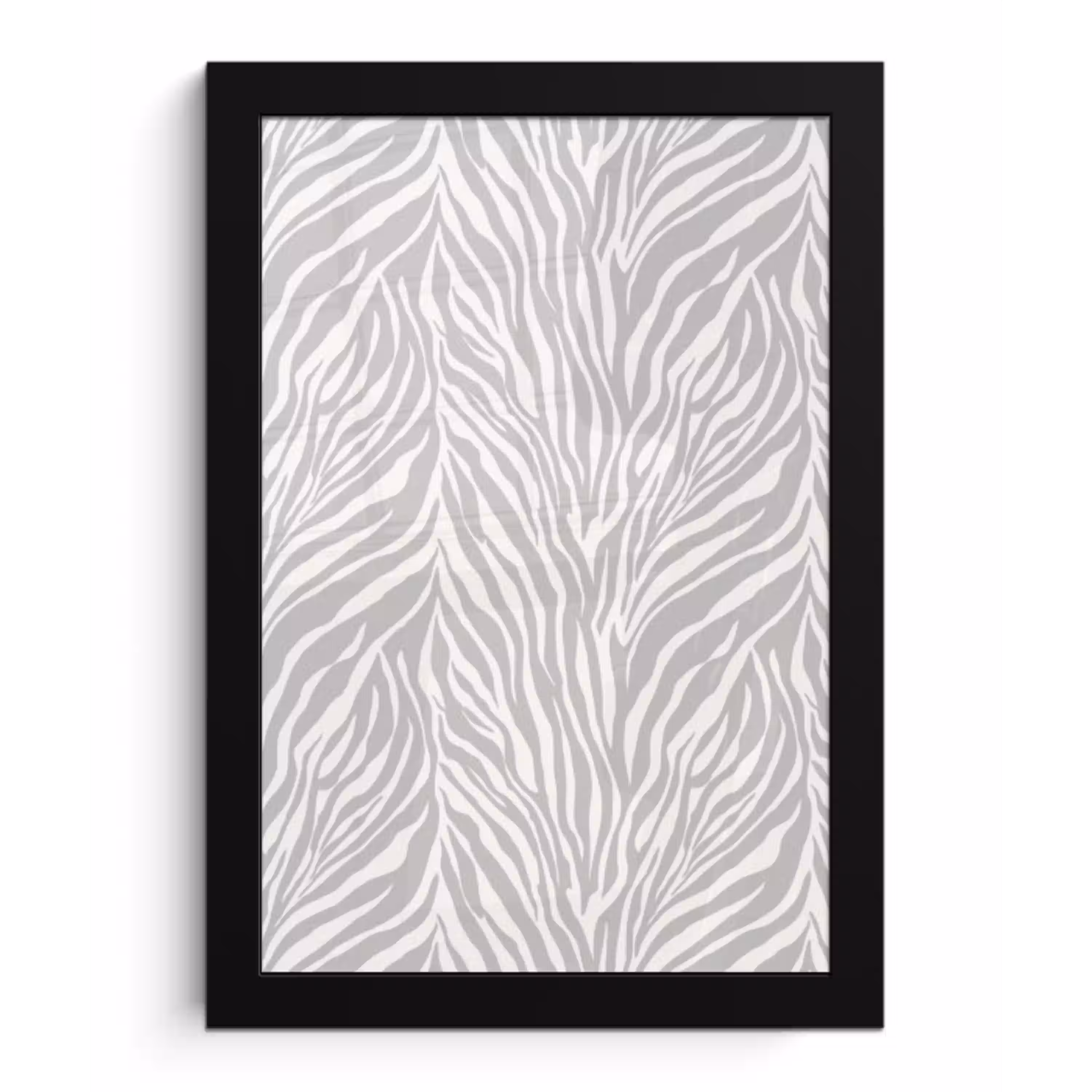 Zebra - Motief - Grijs fotolijst zwart zonder passe partout klein 224 -3d