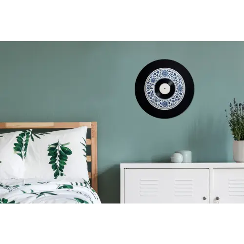 Vinyl - LP - Delfts Blauw - Muziek Wandcirkel aluminium klein -slaapkamer
