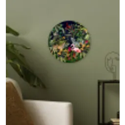 Jungle dieren - Natuur - Jongens - Meisjes - Flamingo - Zebra Wandcirkel kunststof plaat 5mm dik klein -sfeer3