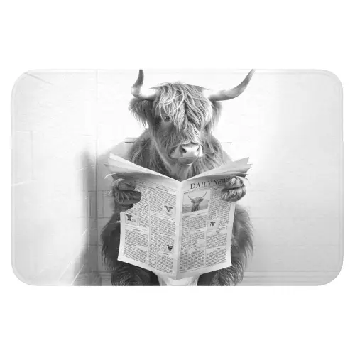 Schotse Hooglander - Dier - Krant - WC WCmat klein -3d