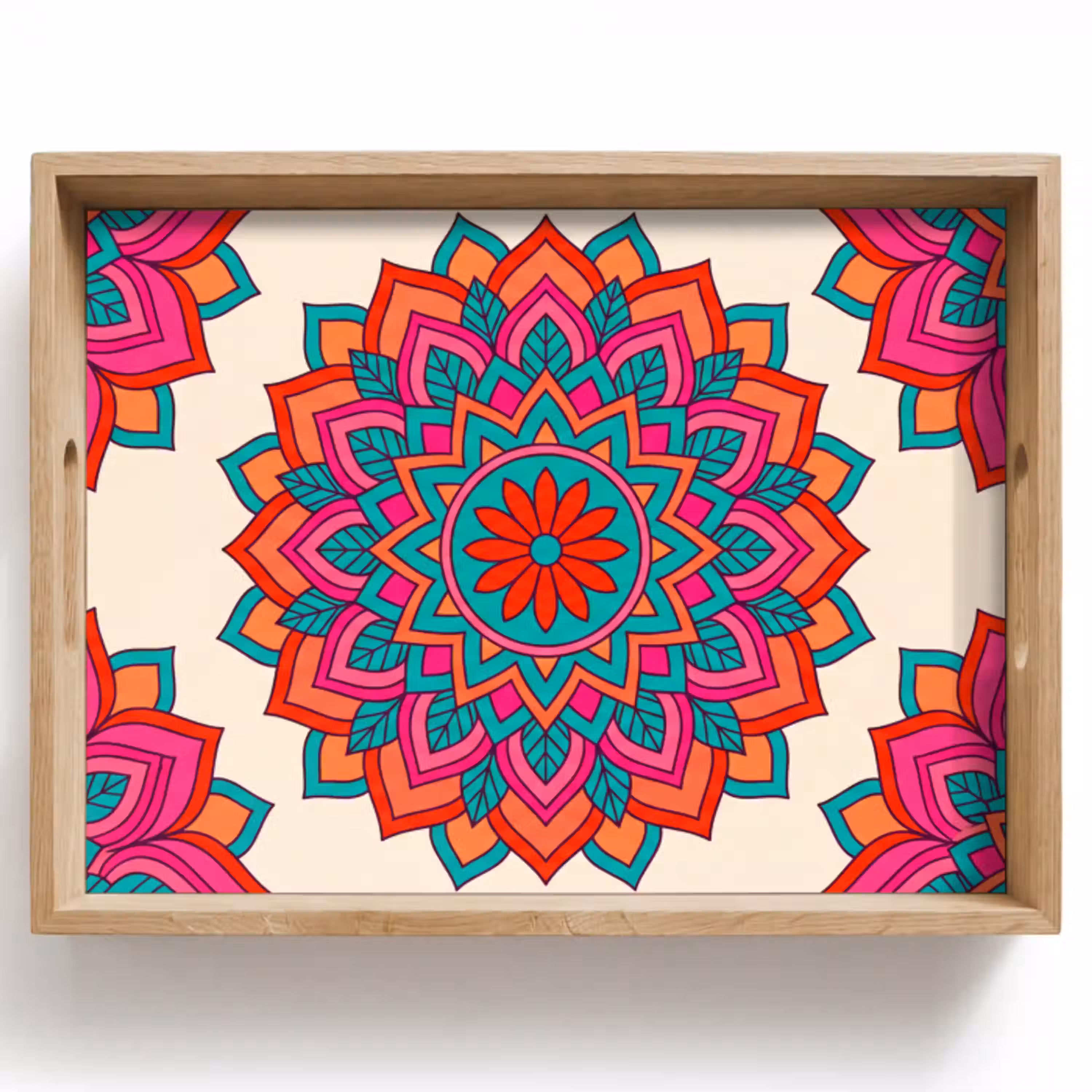 Mandala - Patroon - Abstract - Kleurrijk - Modern Dienblad Rechthoek middel -z3d_shopping