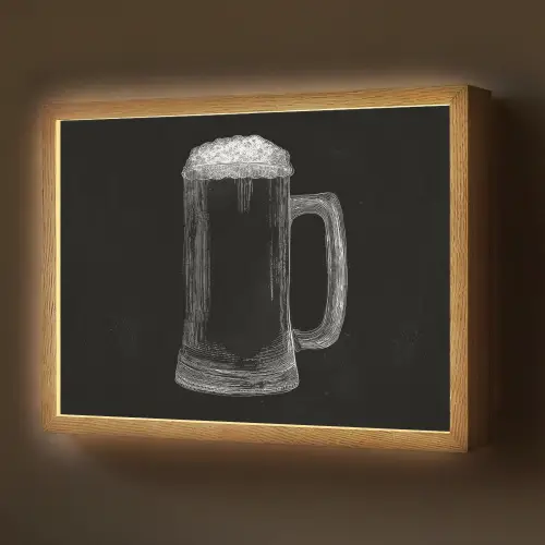 Bierpul - Schuim - Krijttekening Light Box met batterij (Wandlamp) middel -z3d_website