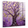 Levensboom - Boom - Paars - Goud - Modern plexiglas 5mm klein -zzzproduct_nieuw