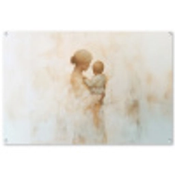 Kind - Moeder - Waterverfschilderij tuinposter los doek groot -3d