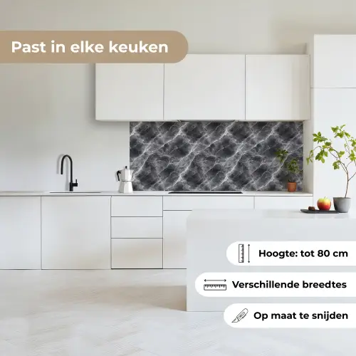 Donkergrijs - Bliksem - Marmer keuken achterwand 2 middel 871 -sfeer4_NL