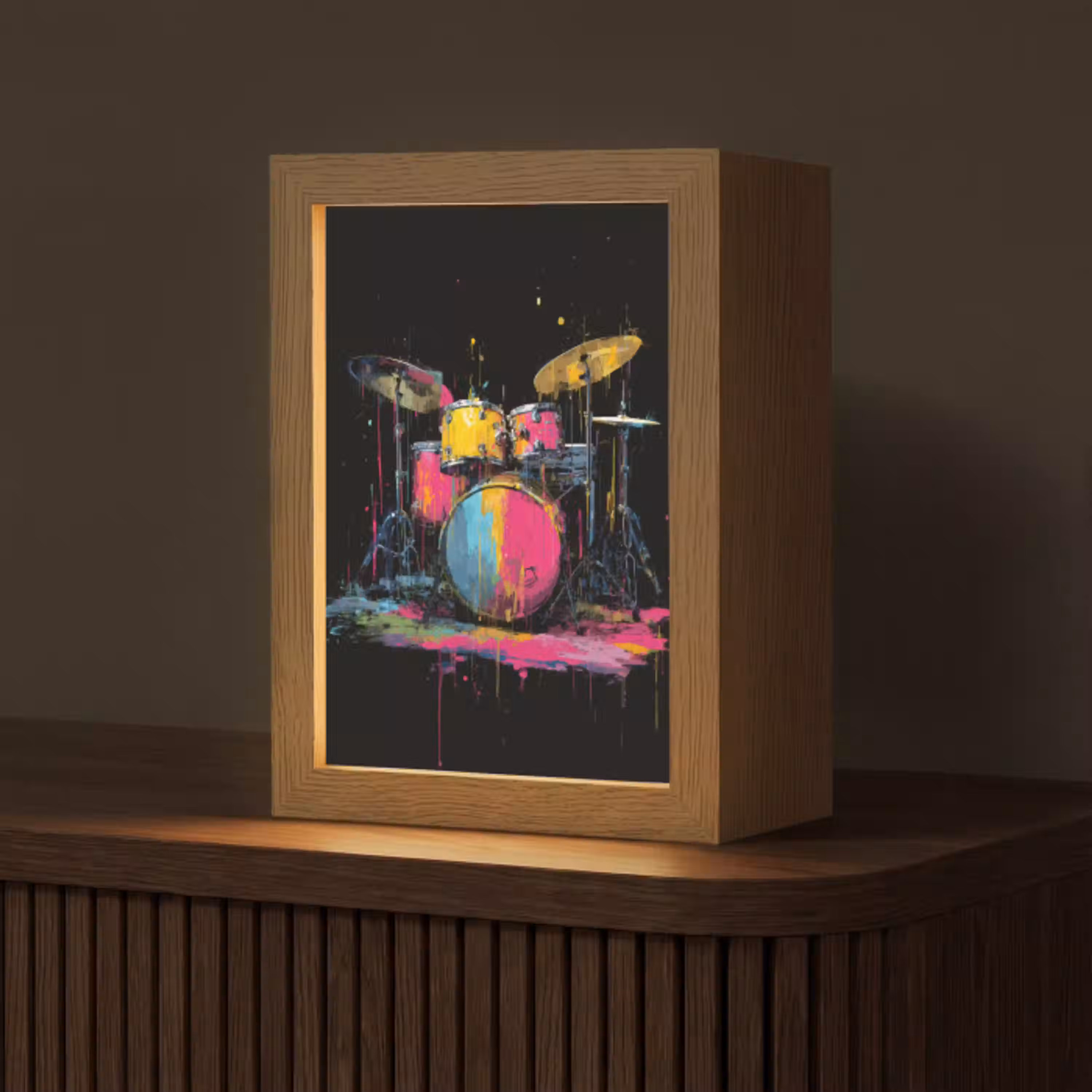Drumstel - Kleurrijk - Verf - Levendig Light Box met kabel (Tafellamp) klein -z3d_website