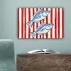 Vissen - Verticale strepen - Blauw - Rood canvas 2cm klein -sfeer4