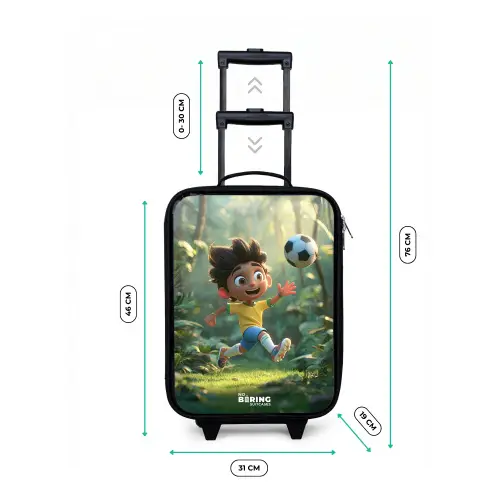Voetbal - Jongen - Bos Kinderkoffer - Zwart klein -productfoto_formaten