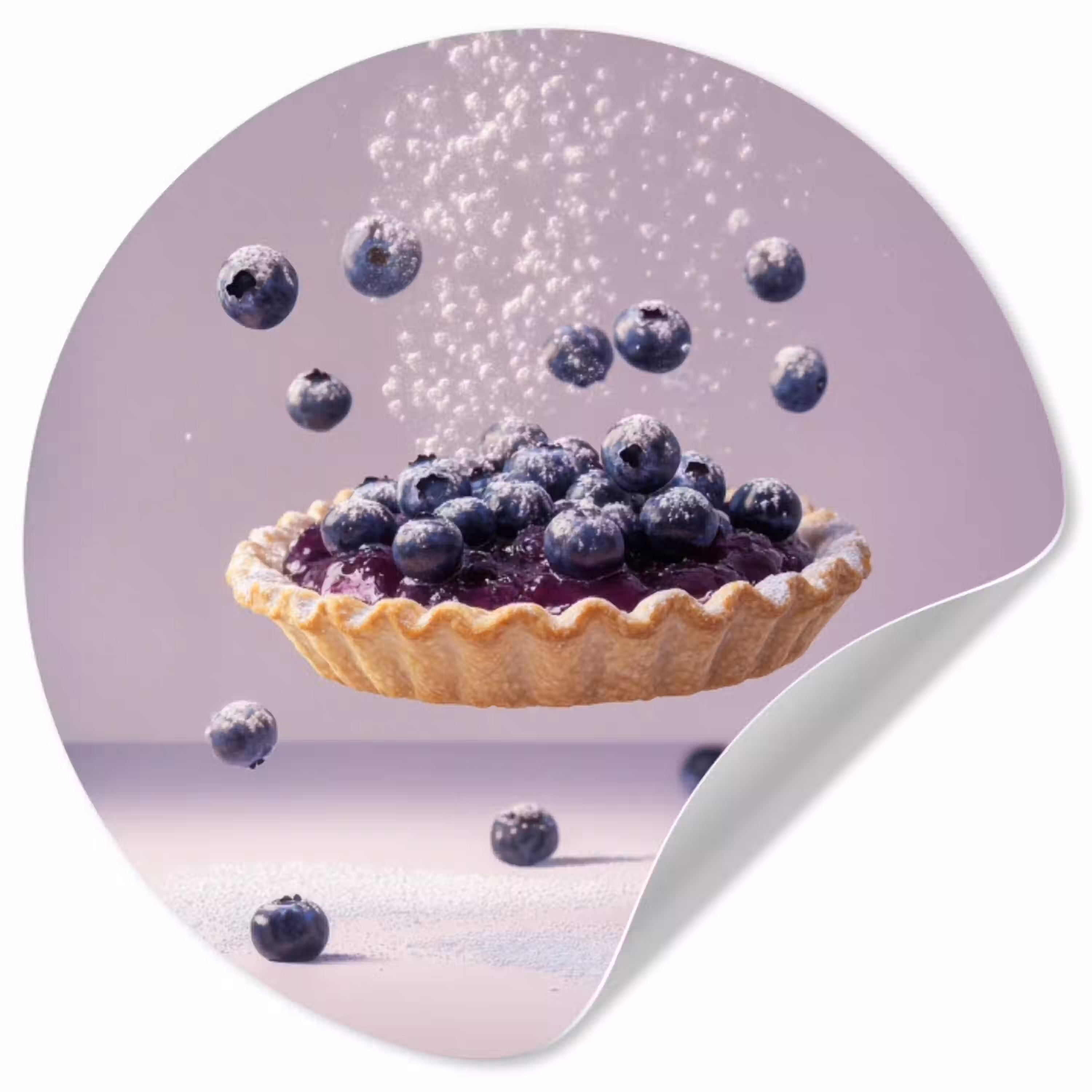 Eten - Taart - Bessen - Blauw Wandcirkel behangsticker klein -3d