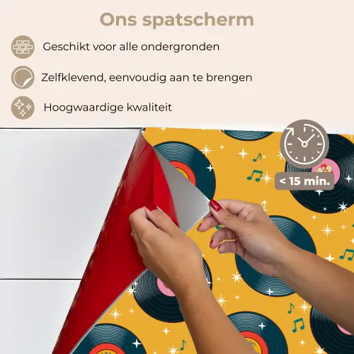 Muziek - Patroon - Geel keuken achterwand spatscherm klein 900 -spatscherm_NL