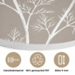 Grafisch - Fluitenkruid - Taupe Akoestische PET Vilt - Rond klein -closeup_NL