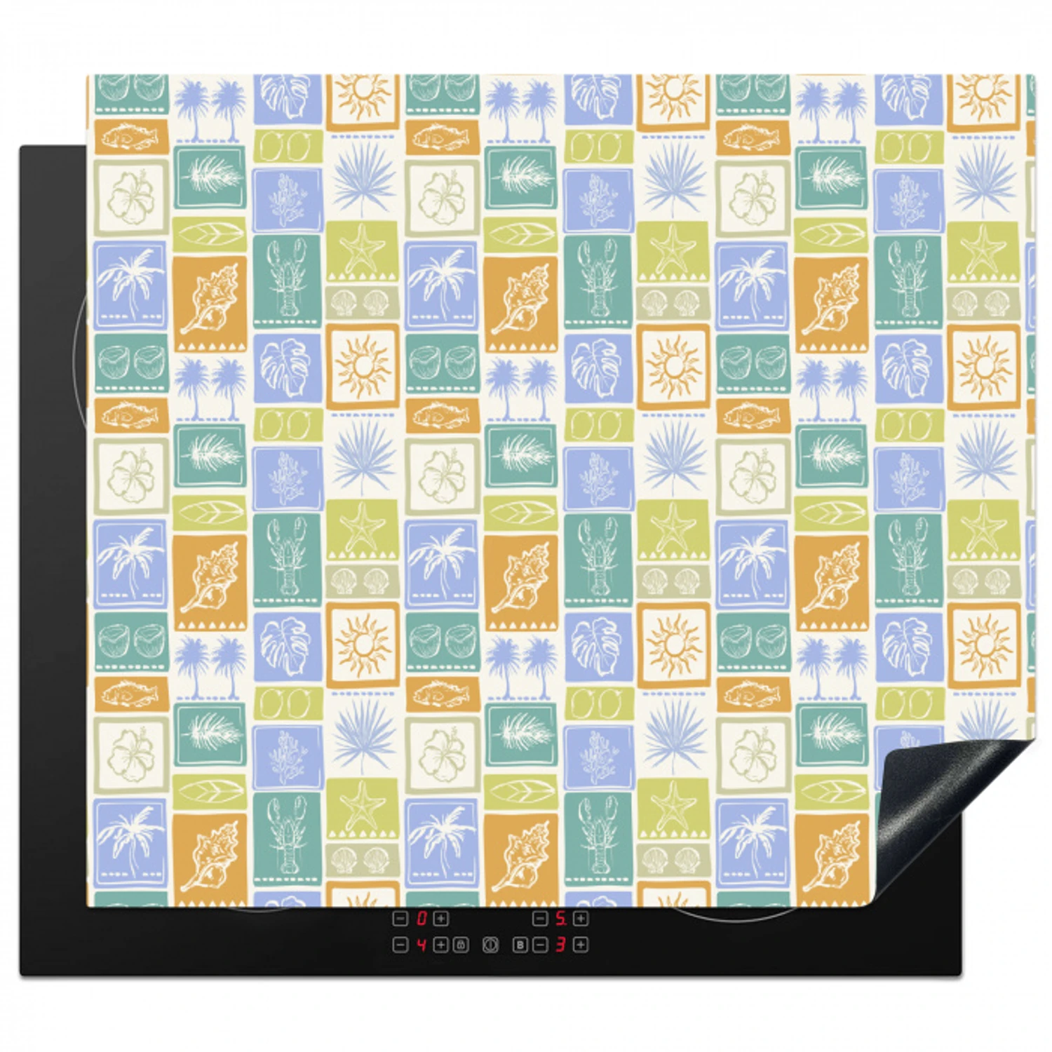 Nostalgisch - Kust - Zee  - Zon - Strand - Multi Inductie beschermer vinyl 3mm middel 274 -3d