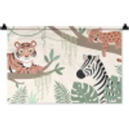 Jungle - Rustiek - Pastel Wandkleed katoen klein -zz3d
