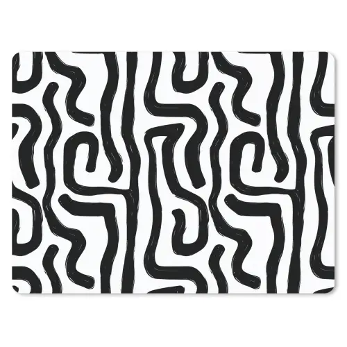 Modern - Lijnen - Zwart muismat rubber klein 262 -3d