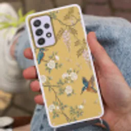 IJsvogels - Bloesem - Geel Hoesje Samsung Galaxy A52 5G met koord klein -sfeer3
