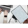 Zebra - Motief - Blauw - Wit laptophoes neopreen klein 279 -bureau
