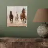 Kudde paarden - Stofwolk - Bruin - Zwart plexiglas 5mm klein -sfeer3