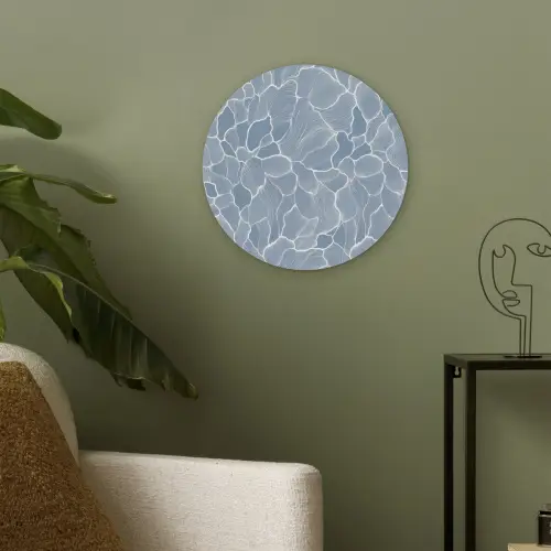 Abstract - Blauw - Bladeren Akoestische PET Vilt - Rond klein -sfeer2