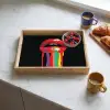 Lippen - Kleuren - Zwart Dienblad Rechthoek middel -sfeer2