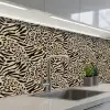 Giraf - Zebra - Motief - Bruin keuken achterwand 2 middel 871 -3d_schuin