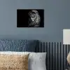 Leeuw - Ogen - Oranje - Zwart wit - Dieren - Portret poster papier klein -sfeer2