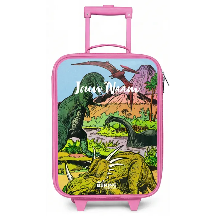 Feest in Dinosaurusland Kinderkoffer - Roze klein -zz3dotto