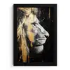 Portret - Leeuw - Abstract - Goud fotolijst zwart zonder passe partout klein -3d