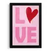 Love - Roze - Hart - Valentijn fotolijst zwart zonder passe partout klein -3d