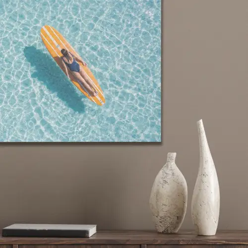 Surfboard - Water - Badpak - Oranje PET vilt klein -sfeer6_closeup