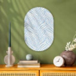 Zebra - Motief - Blauw - Wit Wandcirkel Ovaal Forex klein 630 -sfeer2