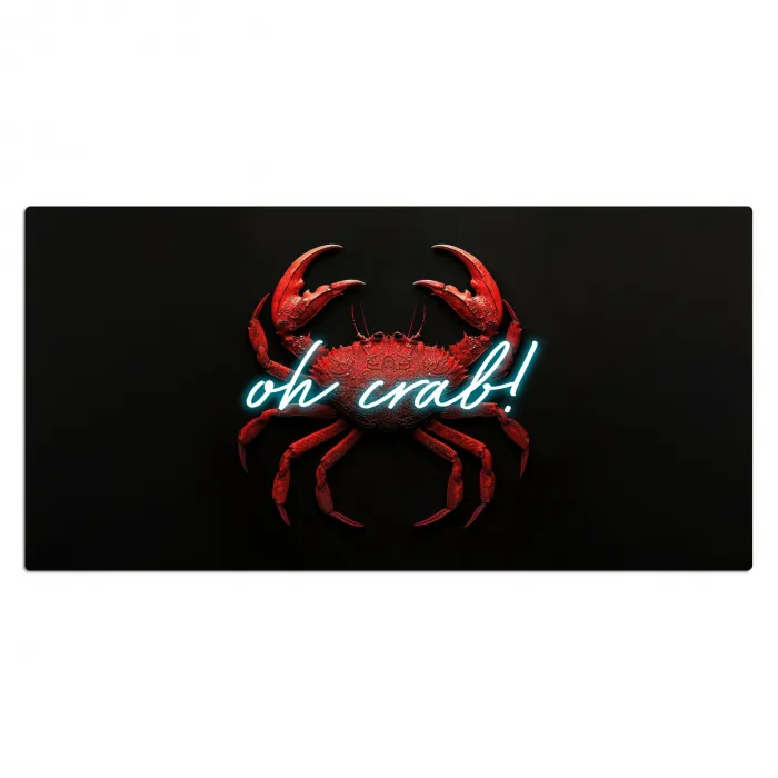 Krab - Rood - Neon - Quote Muismat XXL klein -3d_leeg