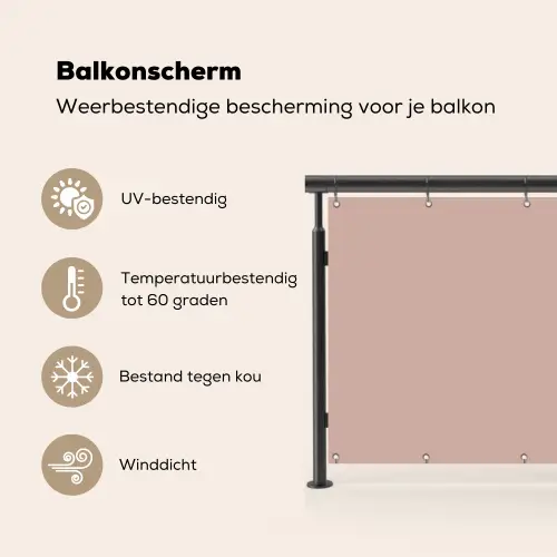 Roze - Palet - Oud - Effen - Oudroze Balkonbeschermer Duitsland klein 596 -specs_NL
