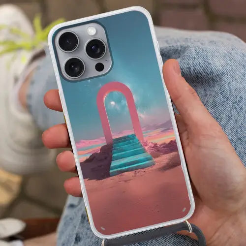 Trap - Boog - Sterrenhemel Hoesje iPhone 16 Pro Max met koord klein -sfeer3