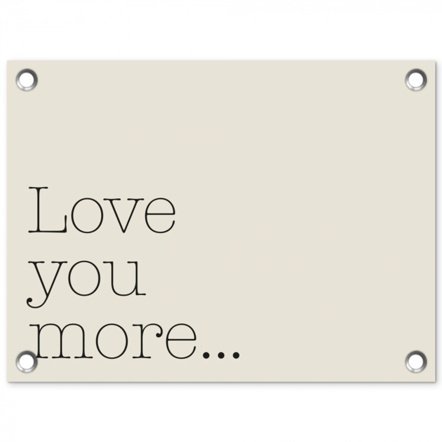 Minimalistisch - Love - Beige tuinposter los doek klein -3d