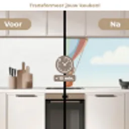 Luchtballon - Beren - Pastel keuken achterwand 2 middel -voor-na2_NL
